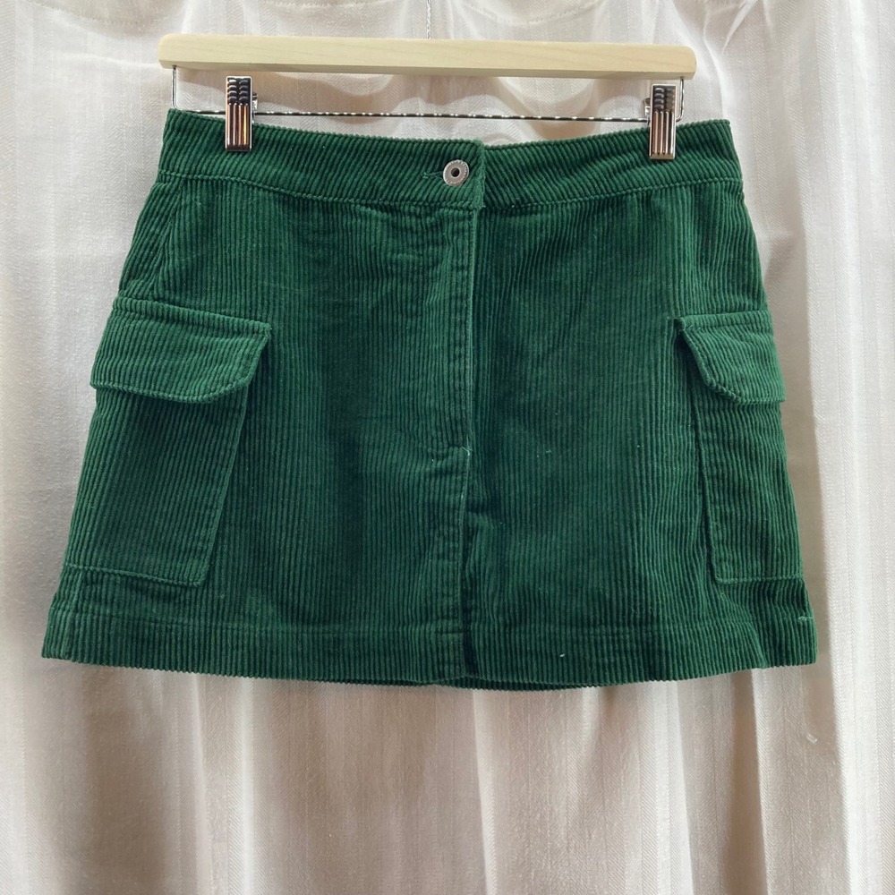Cotton‎ On Cord Utility Skirt Deep Green Cargo Pocket Mini 6 Streetwear Casual